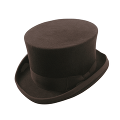 Wool felt Top Hats for Men Removable Feather High Crown - hatsXcaps