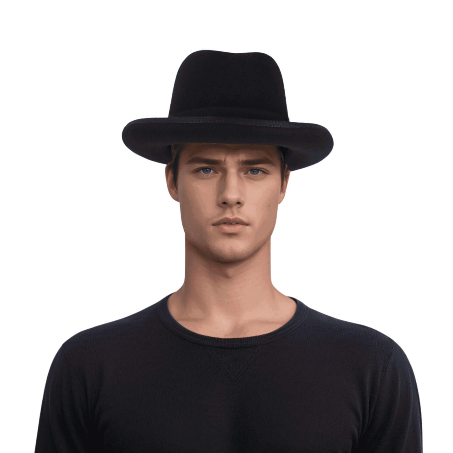 100% Wool Trilby Homburg Hat for Men - hatsXcaps