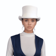 Wool felt Top Hats for Men Removable Feather High Crown - hatsXcaps