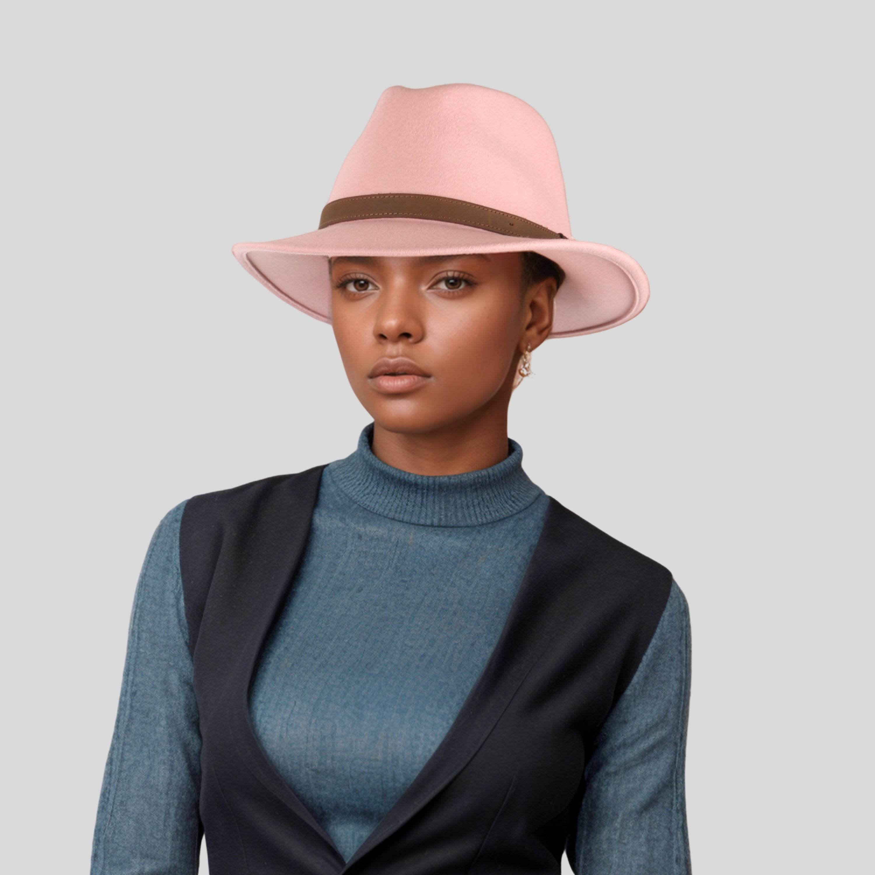 Wide Brim Classic Trilby Fedora Hat for Men & Women - hatsXcaps