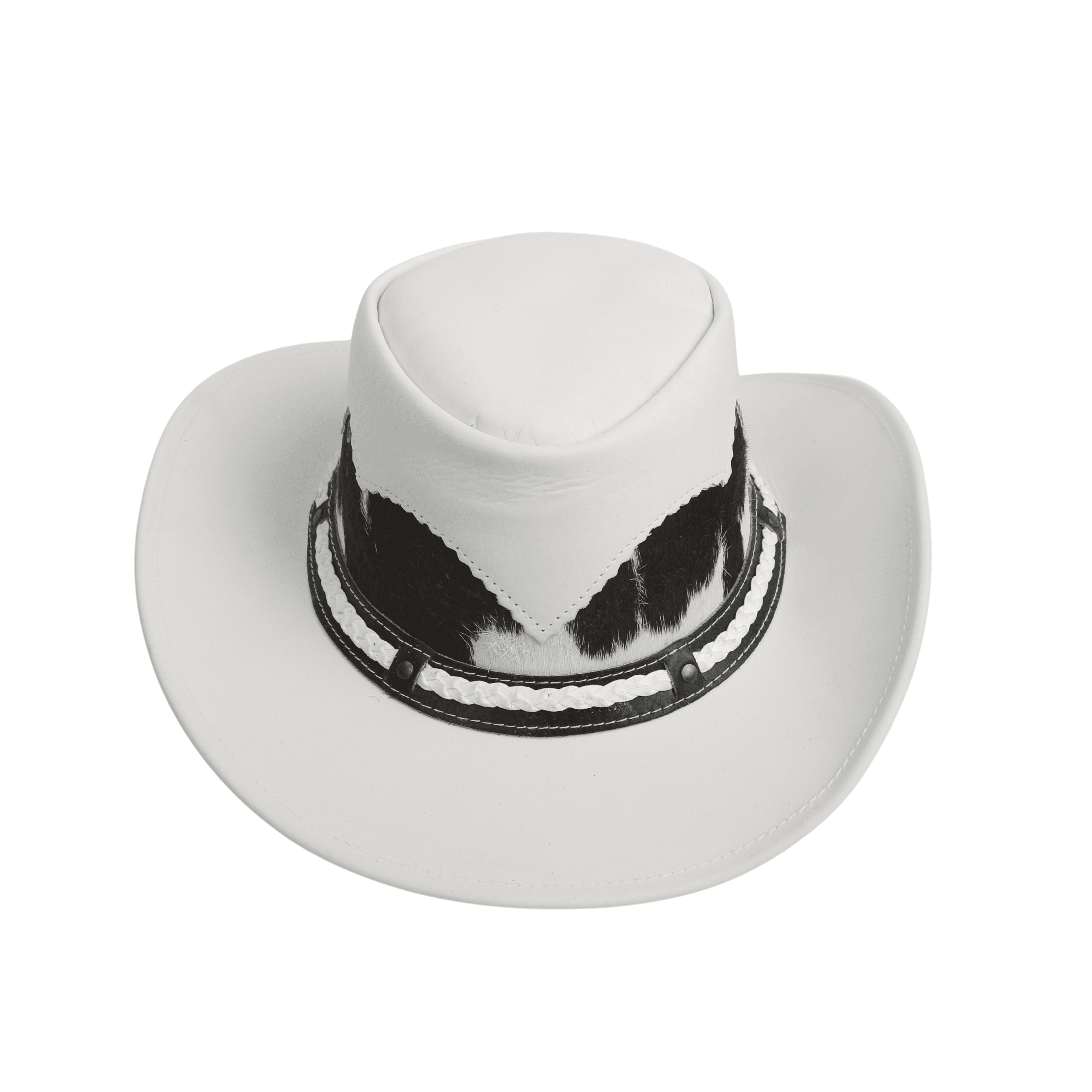 Handcrafted Braided Leather Cowboy Hat - hatsXcaps