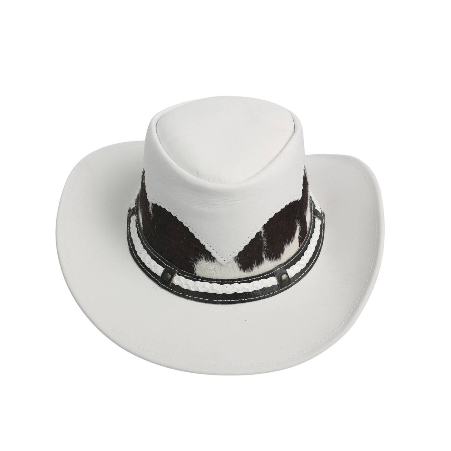 Handcrafted Braided Leather Cowboy Hat - hatsXcaps
