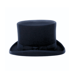 Wool felt Top Hats for Men Removable Feather High Crown - hatsXcaps