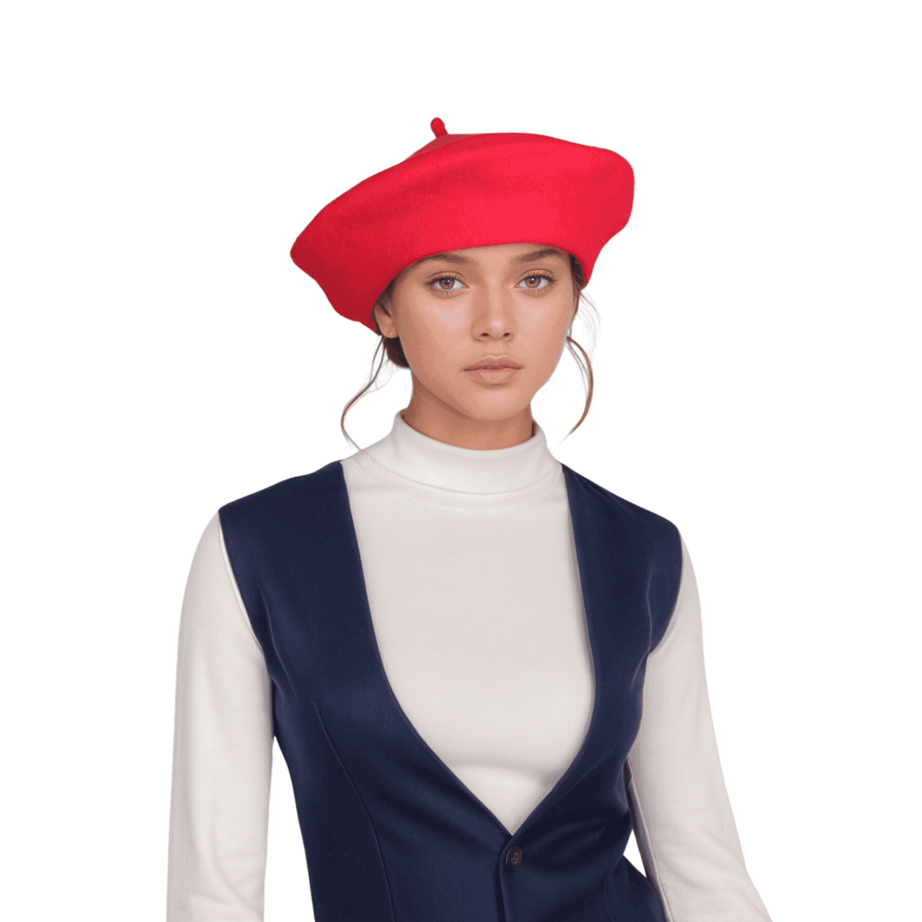 100% Wool Beret Women's Classic Solid Colour French Beret Hat - hatsXcaps