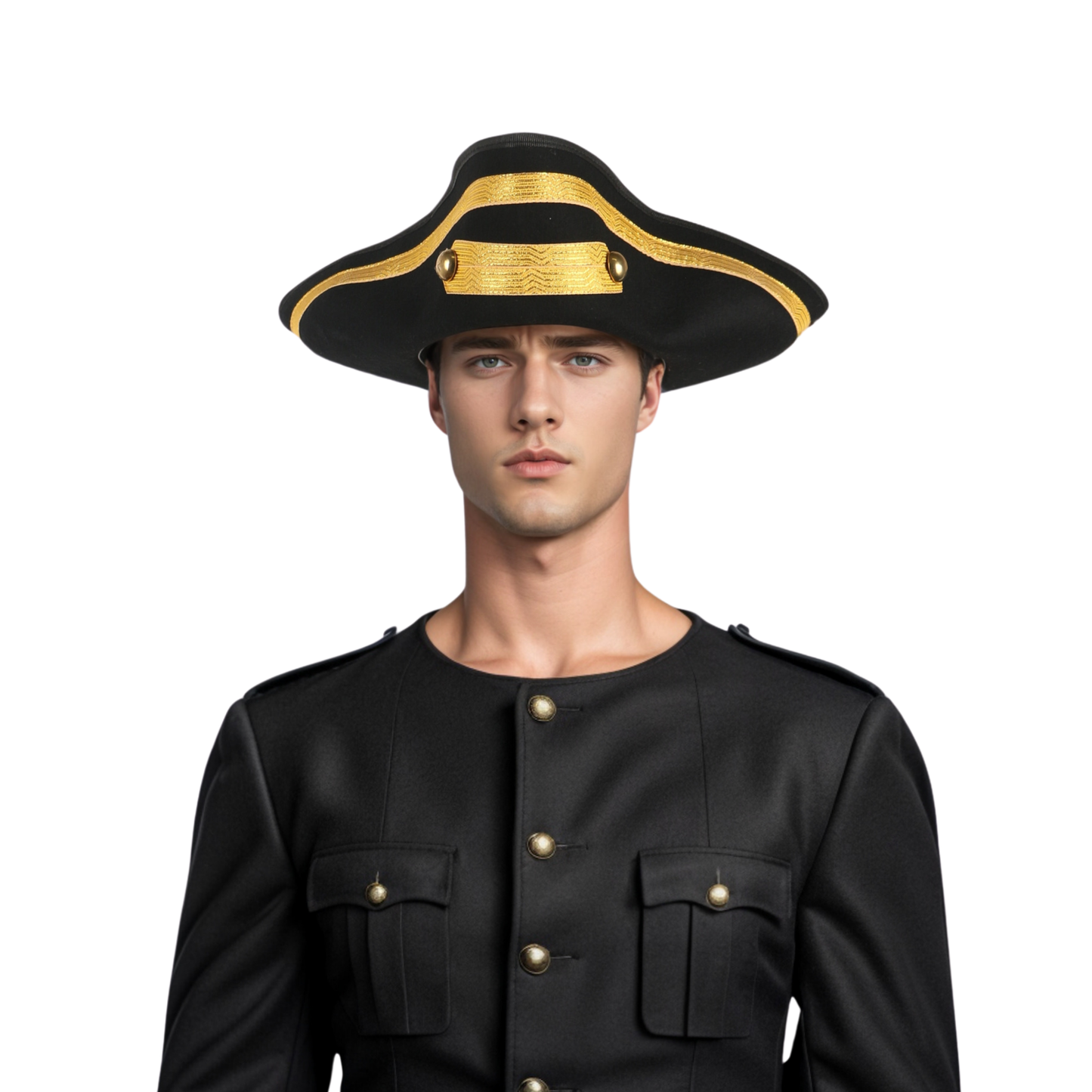 Handmade 100% Wool Felt Military Naval Hat - hatsXcaps