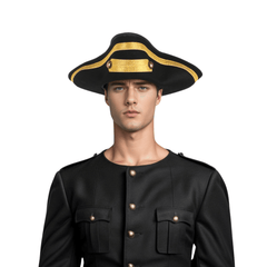 Handmade 100% Wool Felt Military Naval Hat - hatsXcaps