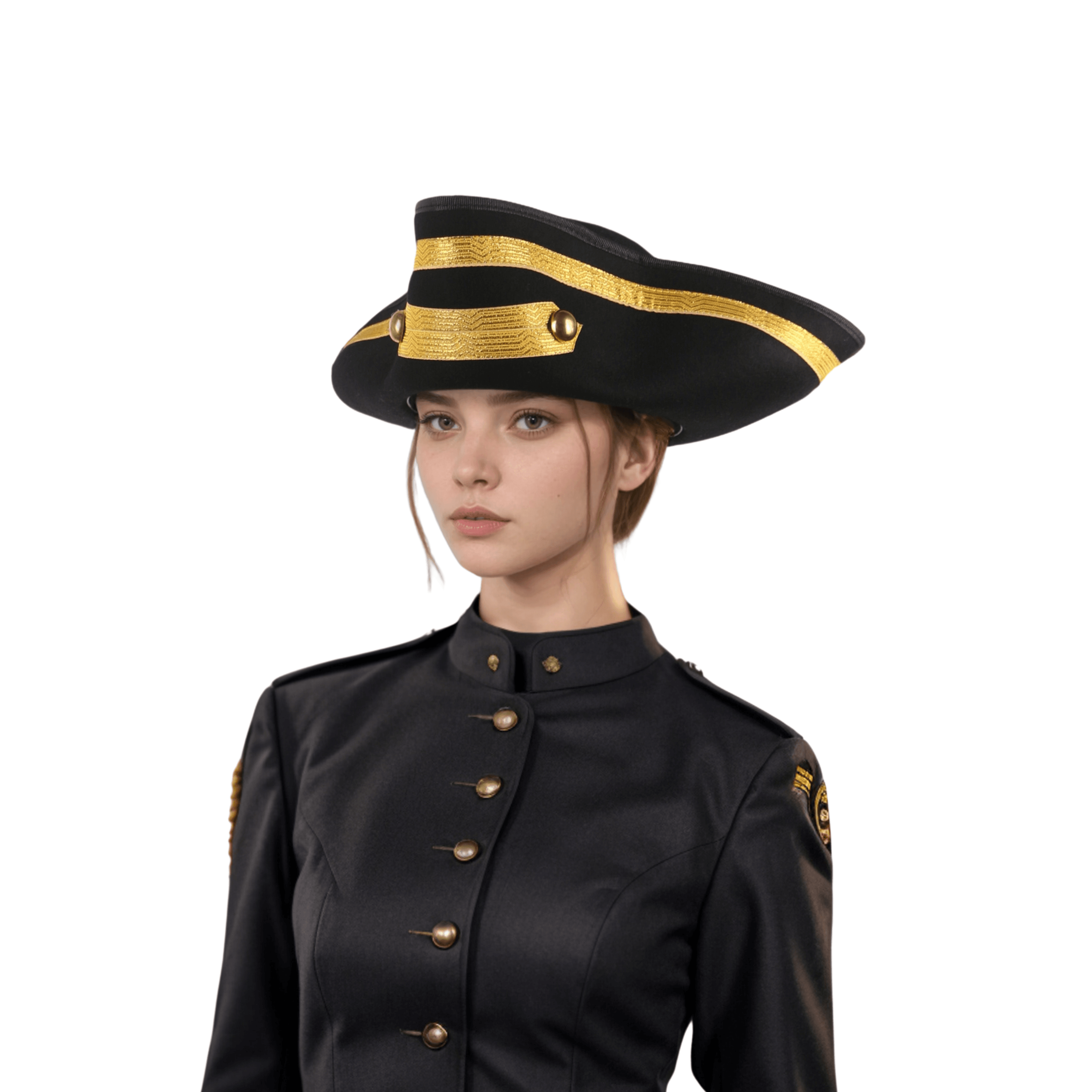 Handmade 100% Wool Felt Military Naval Hat - hatsXcaps