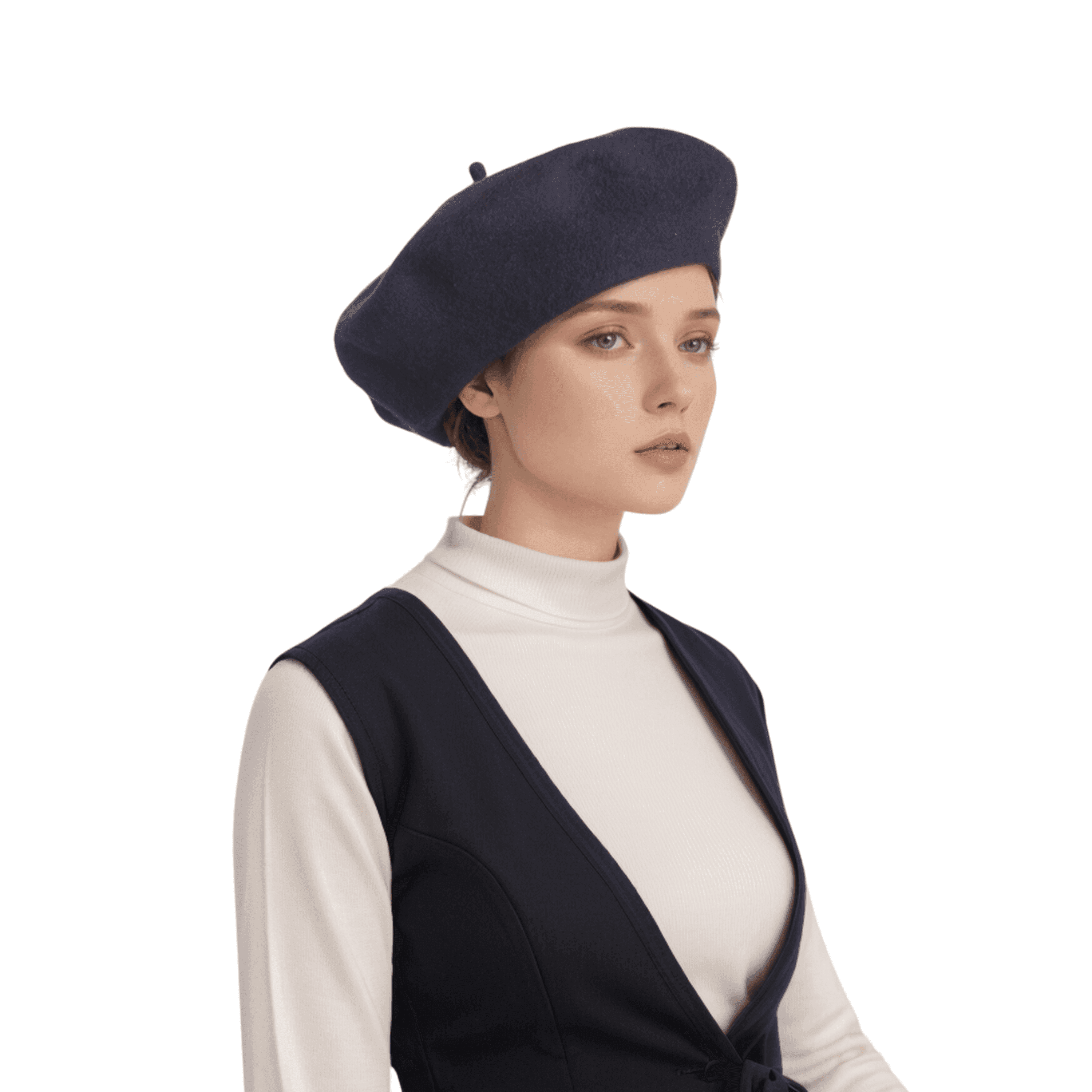 100% Wool Beret Women's Classic Solid Colour French Beret Hat - hatsXcaps