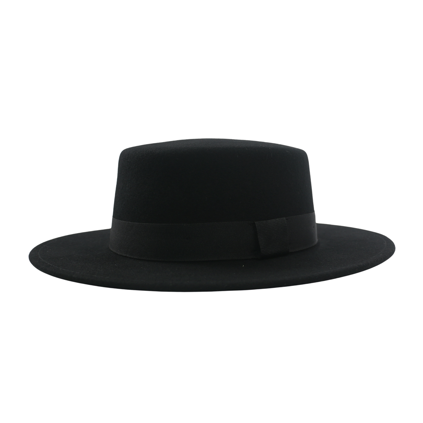 Unisex Wool Felt Wide Stiff Brim Pork Pie Hat with Sweatband - hatsXcaps
