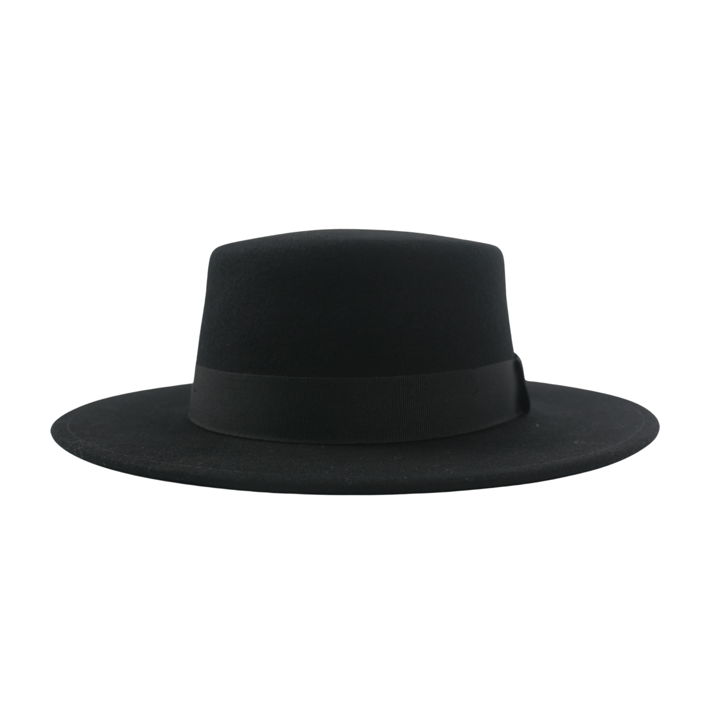 Unisex Wool Felt Wide Stiff Brim Pork Pie Hat with Sweatband - hatsXcaps