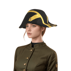 Handmade 100% Wool Felt Military Naval Hat - hatsXcaps