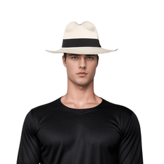 Handmade Natural Straw Paja Toquilla Panama Hat - hatsXcaps