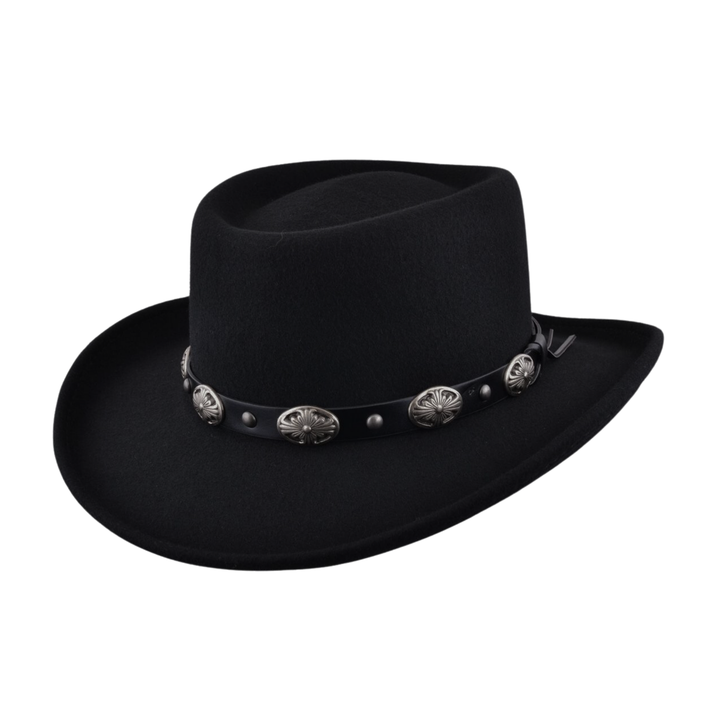 Wool Felt Gambler Hat, Wide Brim Cowboy Hat