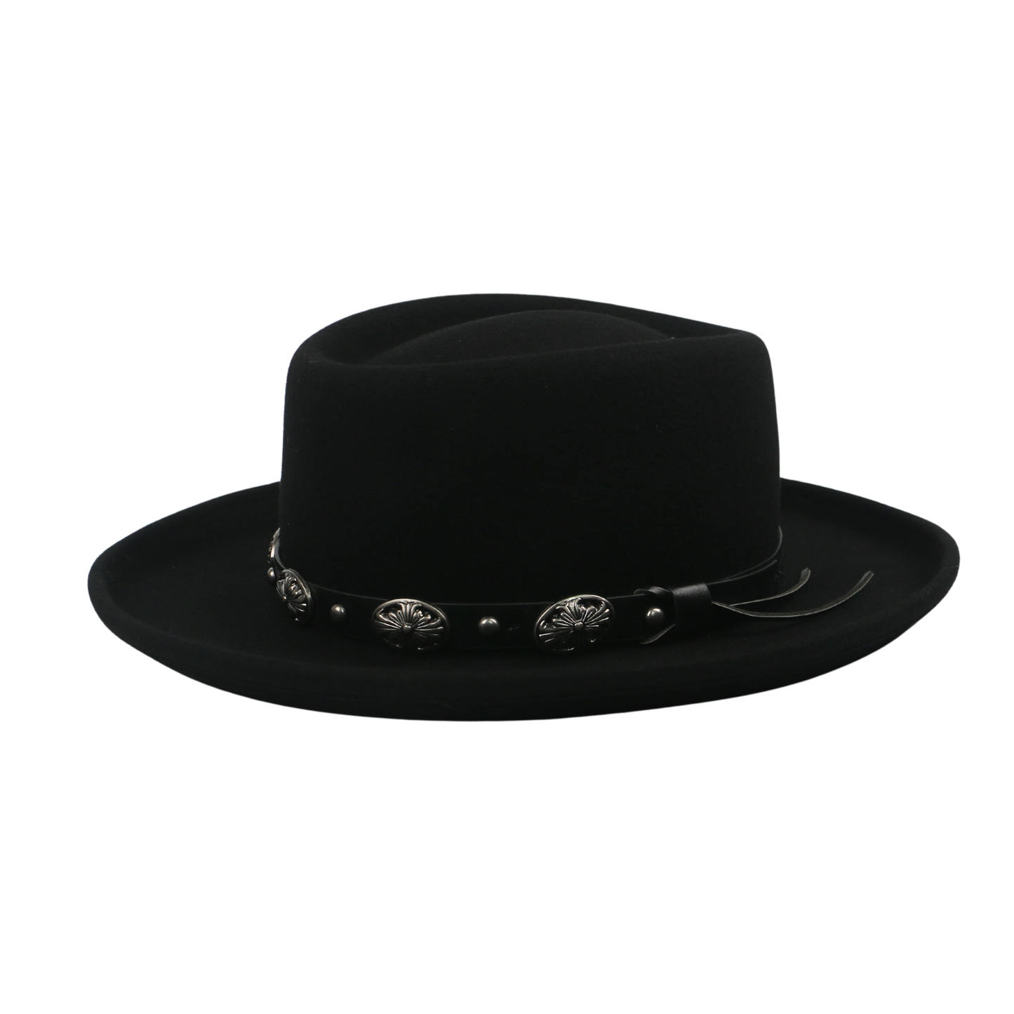 Wool Felt Gambler Hat, Wide Brim Cowboy Hat