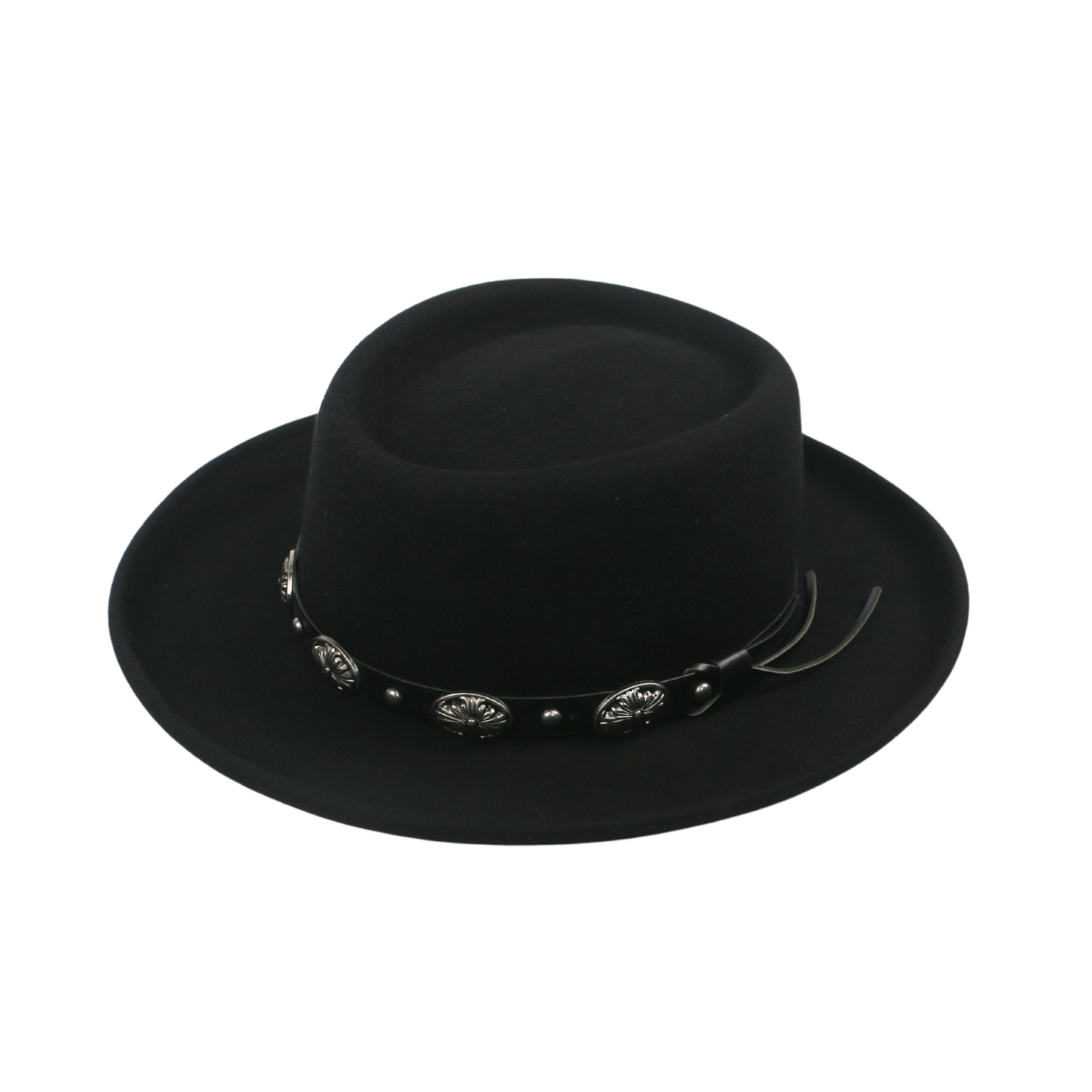 Wool Felt Gambler Hat, Wide Brim Cowboy Hat