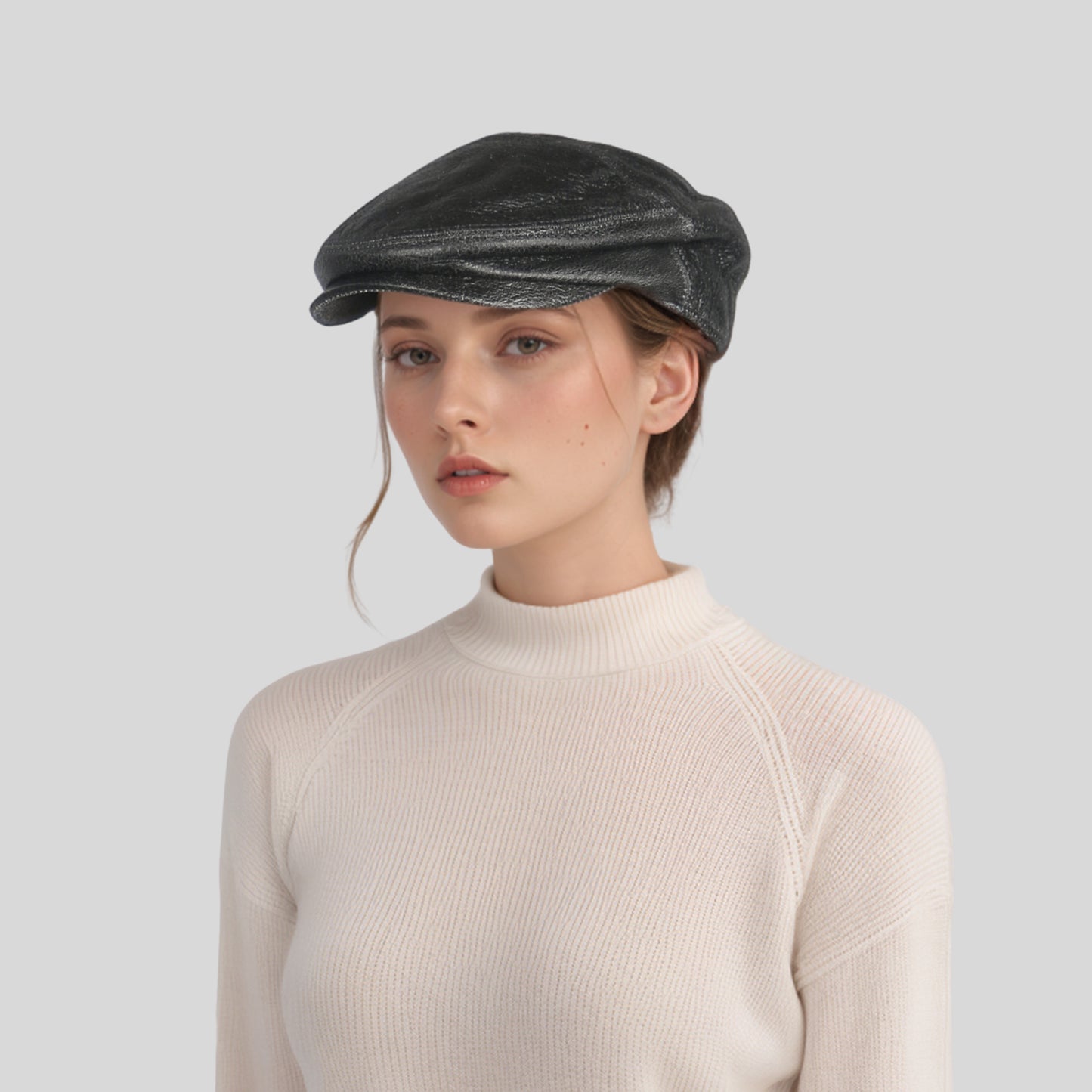 Sheepskin Leather Vintage Distressed Cap for Men & Women - hatsXcaps