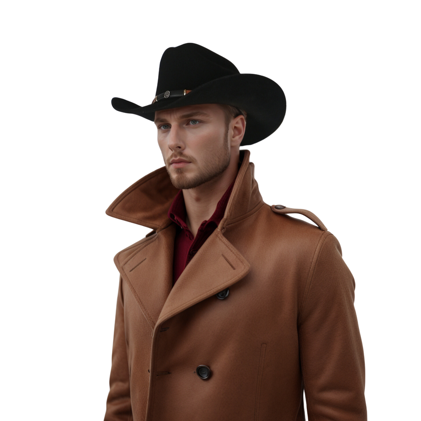 Premium Felt Cowboy Wide Brim Hat - hatsXcaps