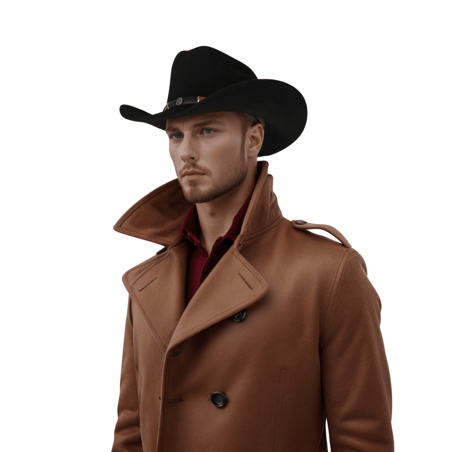 Premium Felt Cowboy Wide Brim Hat - hatsXcaps