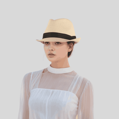 Adjustable Band Unisex Trilby Straw Hat Men - hatsXcaps