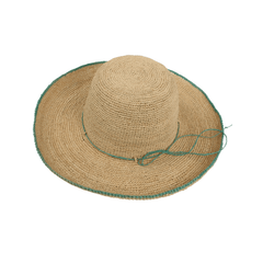 Women Madagascan Raffia Camille Crochet Wide Brim Sun Hat - hatsXcaps