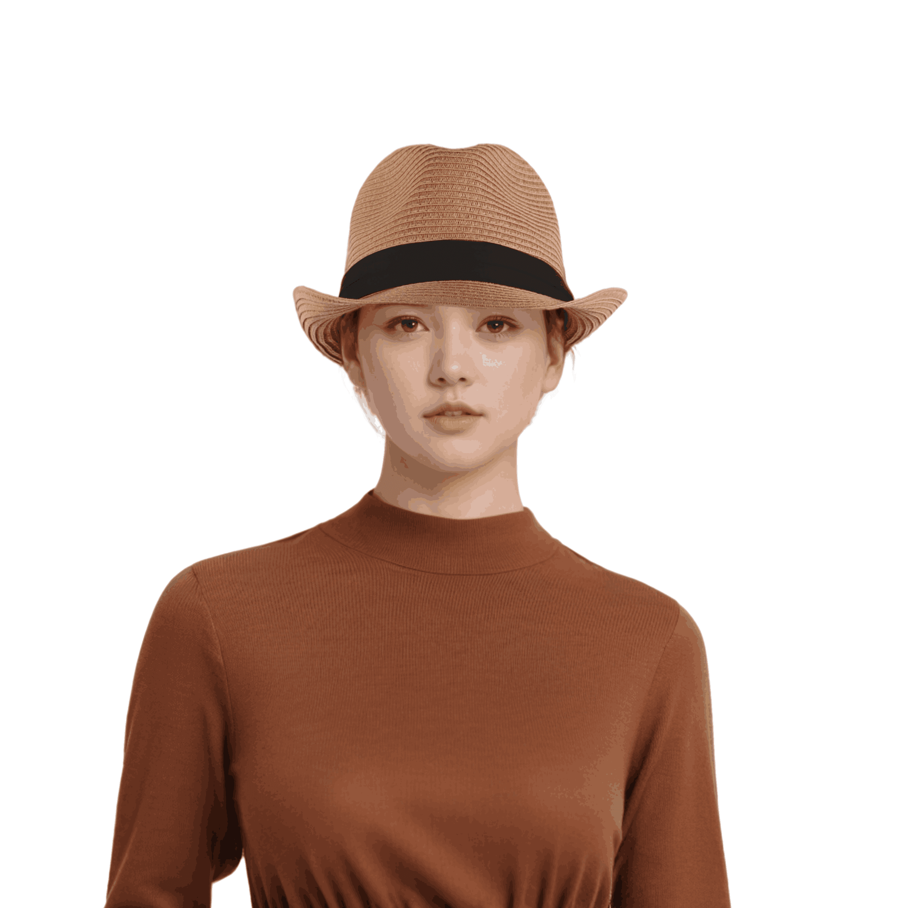 Adjustable Band Unisex Trilby Straw Hat Men - hatsXcaps