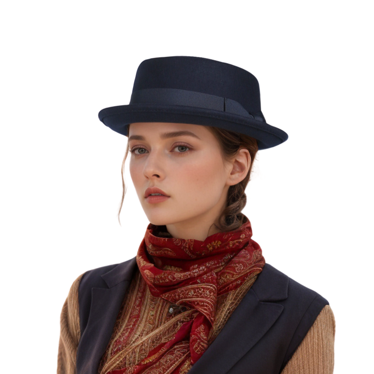 Unisex Wool Felt Pork Pie Hat Crush-able Water-Resistant - hatsXcaps