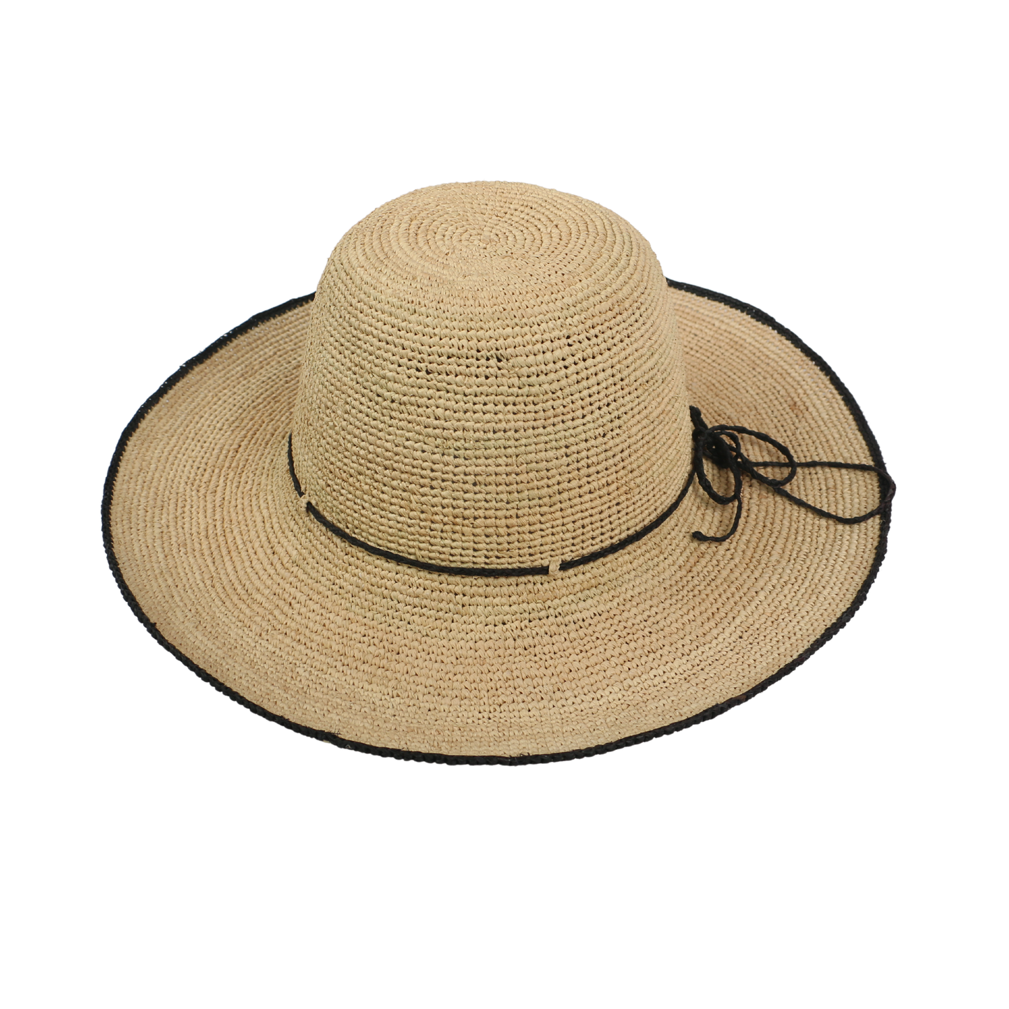 Women Madagascan Raffia Camille Crochet Wide Brim Sun Hat - hatsXcaps