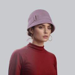 Winter Felt Bowler Derby Hat with Upturned Brim - hatsXcaps