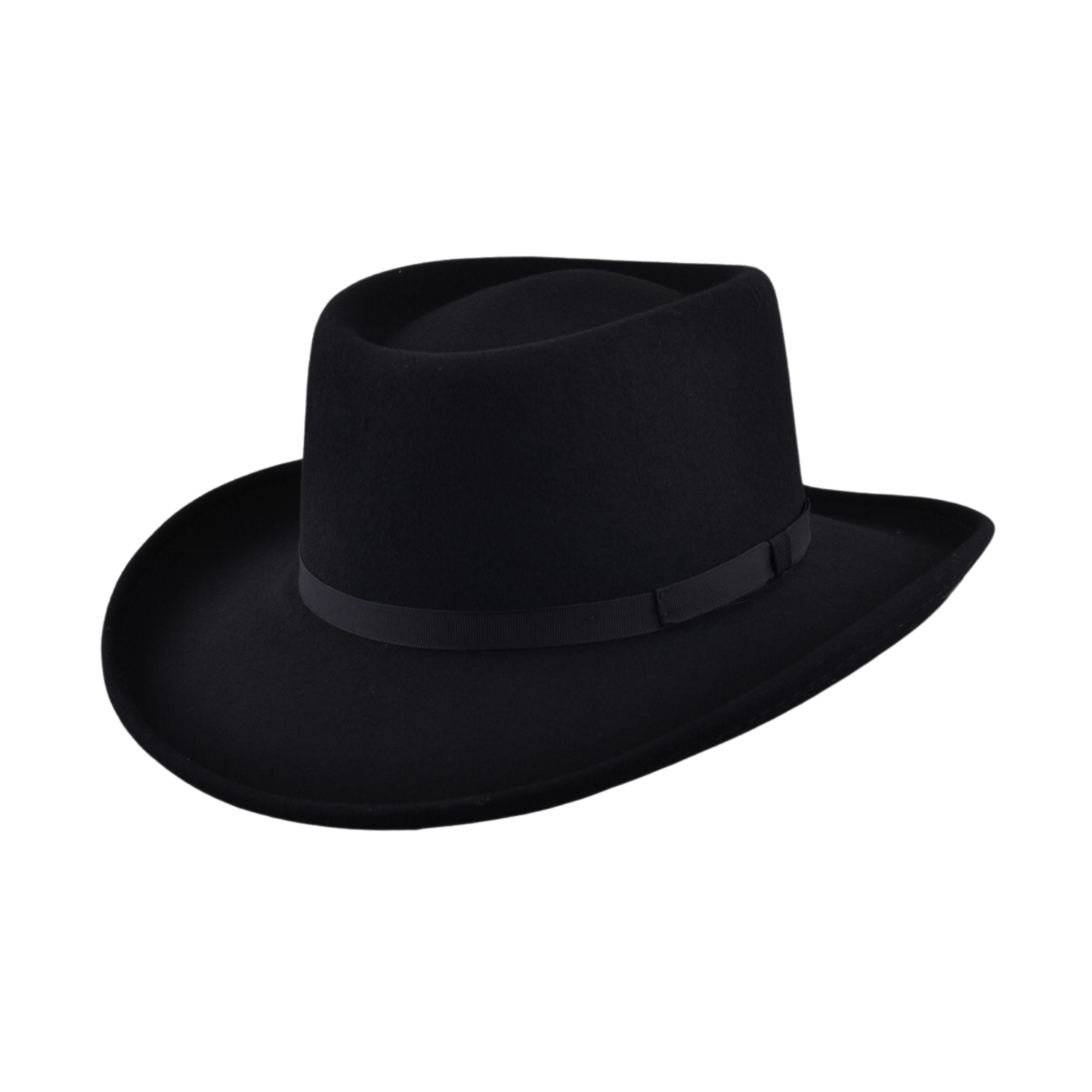 Wool Felt Gambler Hat, Wide Brim Cowboy Hat