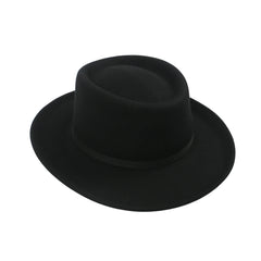 Wool Felt Gambler Hat, Wide Brim Cowboy Hat - hatsXcaps