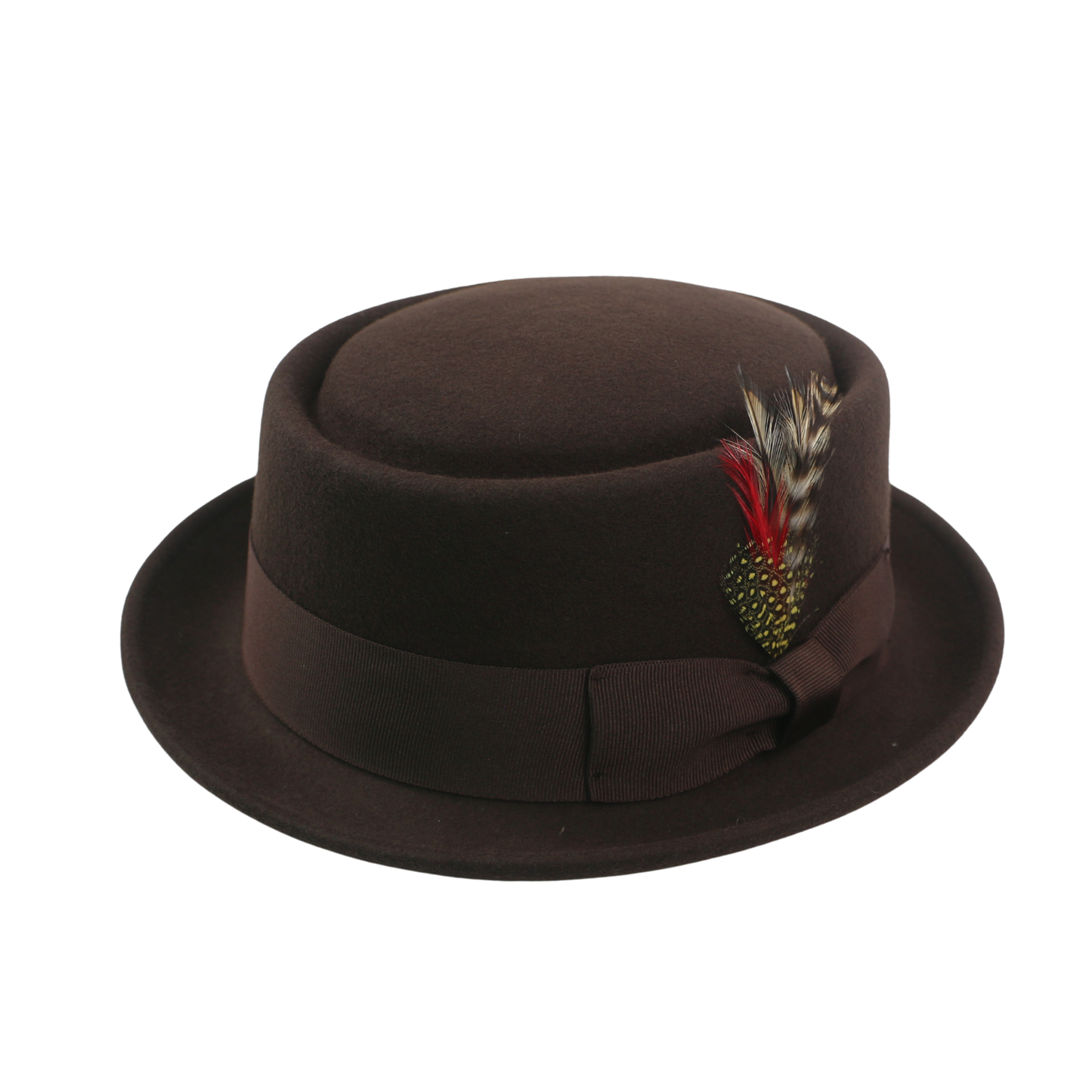 Unisex Wool Felt Pork Pie Hat Crush-able Water-Resistant - hatsXcaps