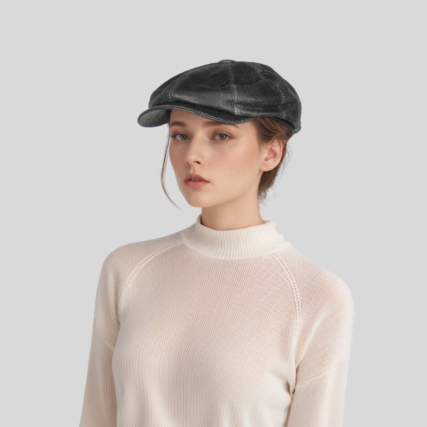 Newsboy Leather Caps for Men and Women - 100% Sheepskin - hatsXcaps