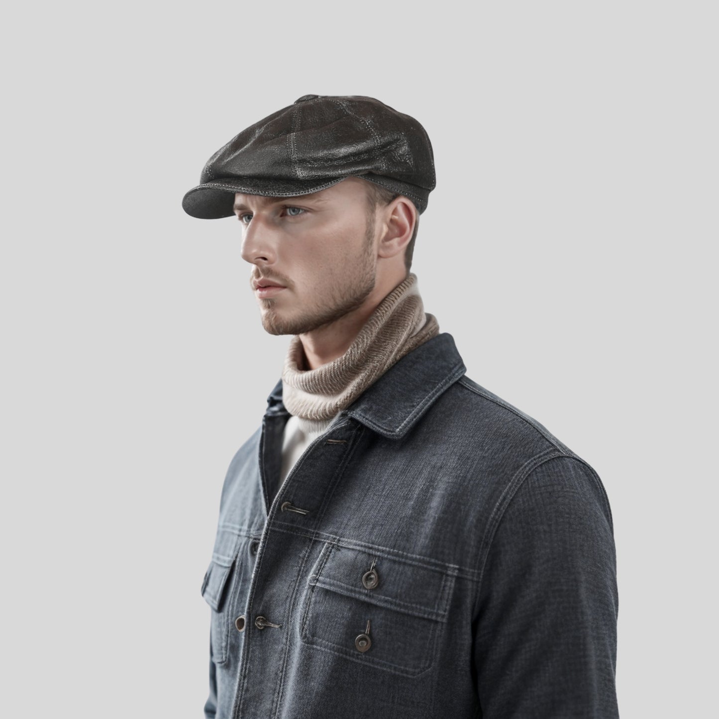 Newsboy Leather Caps for Men and Women - 100% Sheepskin - hatsXcaps