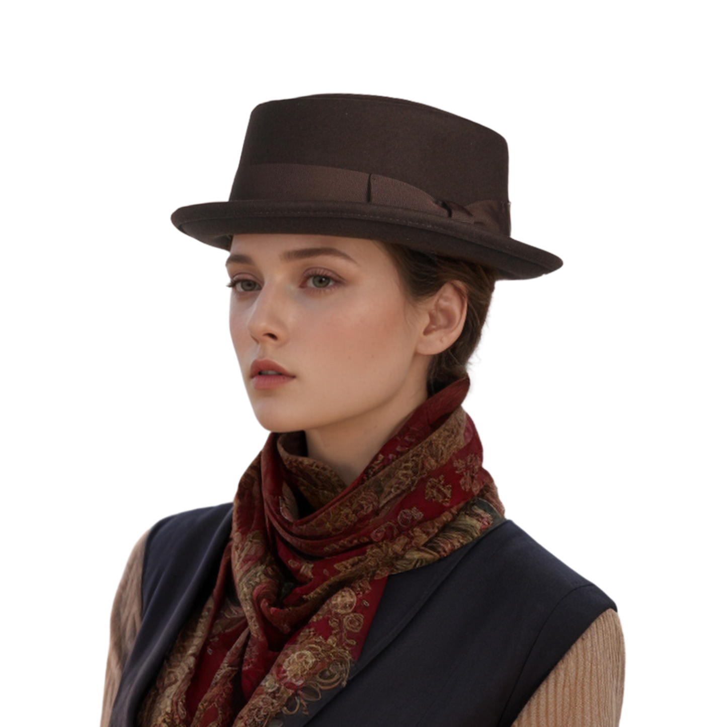 Unisex Wool Felt Pork Pie Hat Crush-able Water-Resistant - hatsXcaps