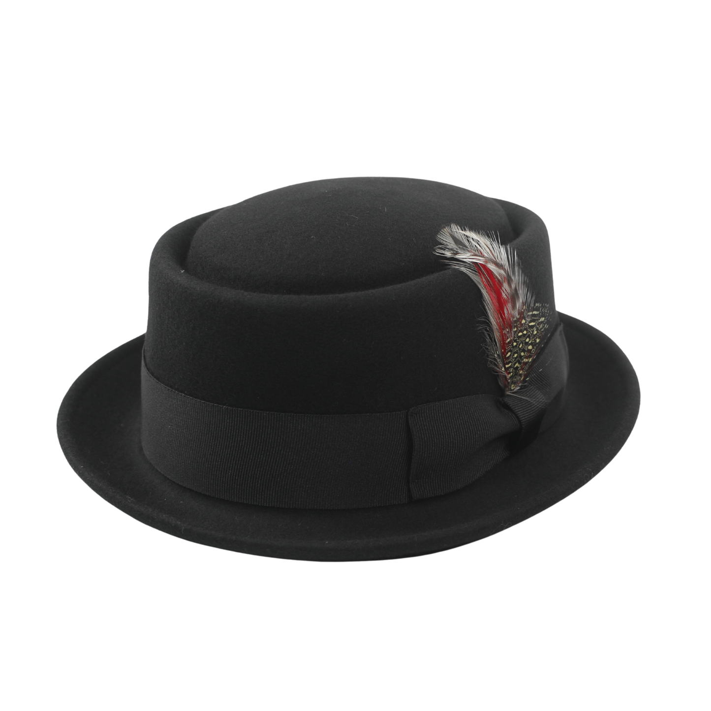 Unisex Wool Felt Pork Pie Hat Crush-able Water-Resistant - hatsXcaps