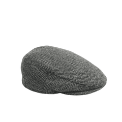 Unisex Flat Cap Pure Wool Herringbone Tweed Newsboy - hatsXcaps