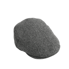 Unisex Flat Cap Pure Wool Herringbone Tweed Newsboy - hatsXcaps