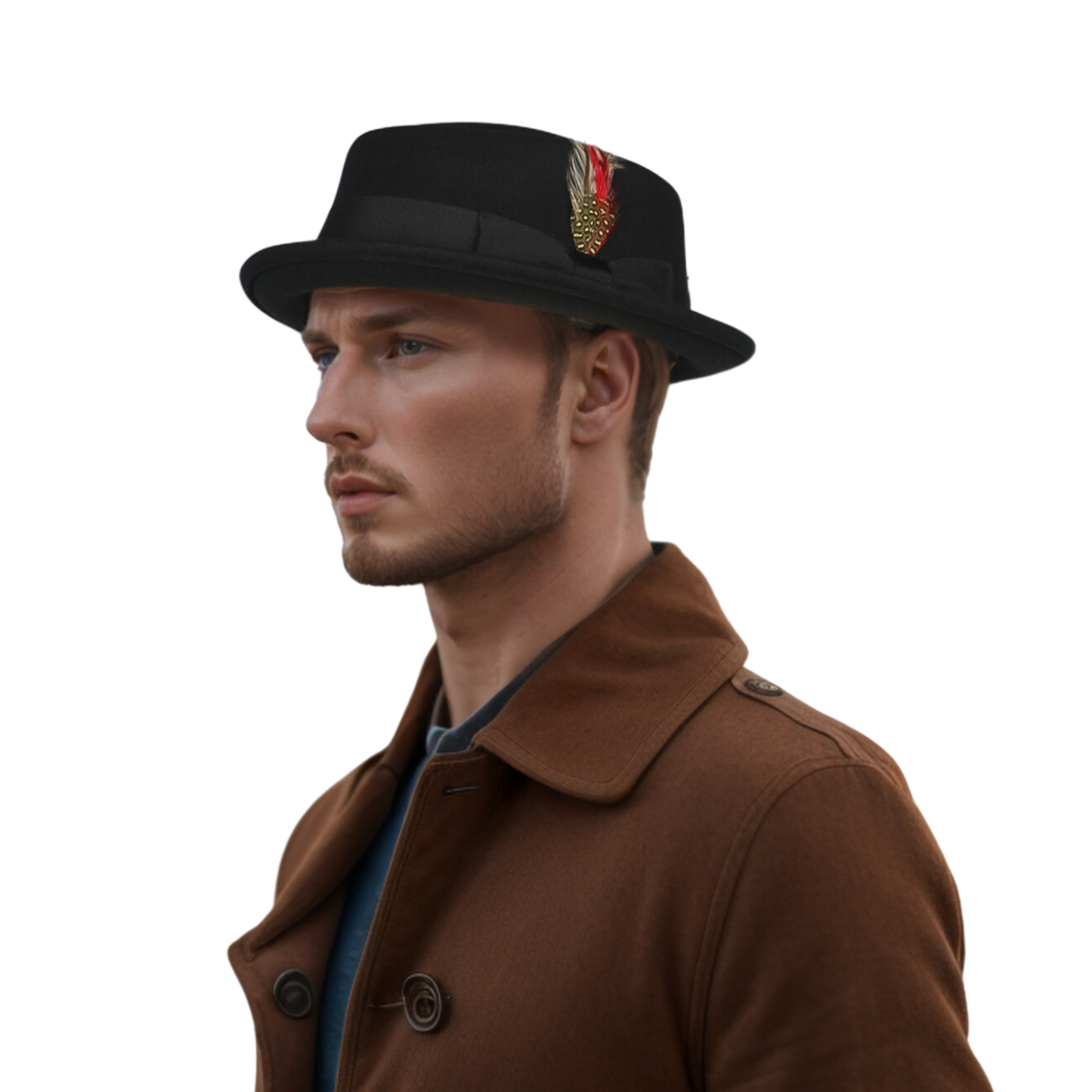 Unisex Wool Felt Pork Pie Hat Crush-able Water-Resistant - hatsXcaps