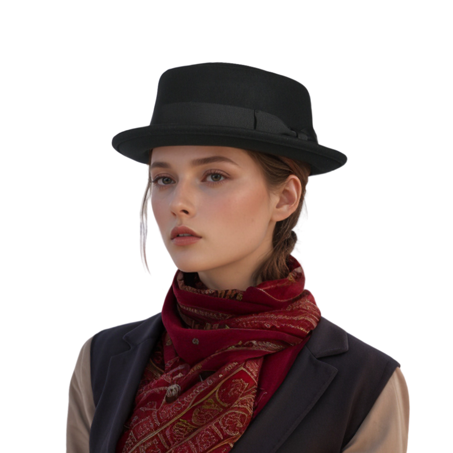 Unisex Wool Felt Pork Pie Hat Crush-able Water-Resistant - hatsXcaps