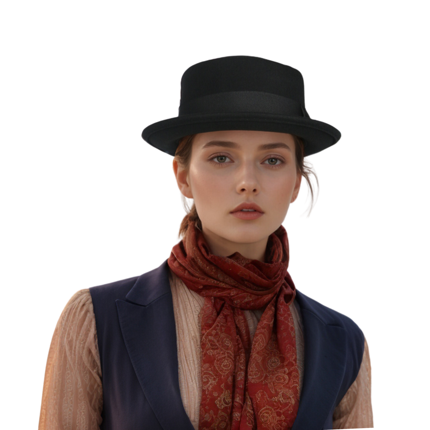 Unisex Wool Felt Pork Pie Hat Crush-able Water-Resistant - hatsXcaps