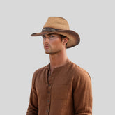 Straw Cowboy Hat for Women & Men with Black Leather Band - hatsXcaps