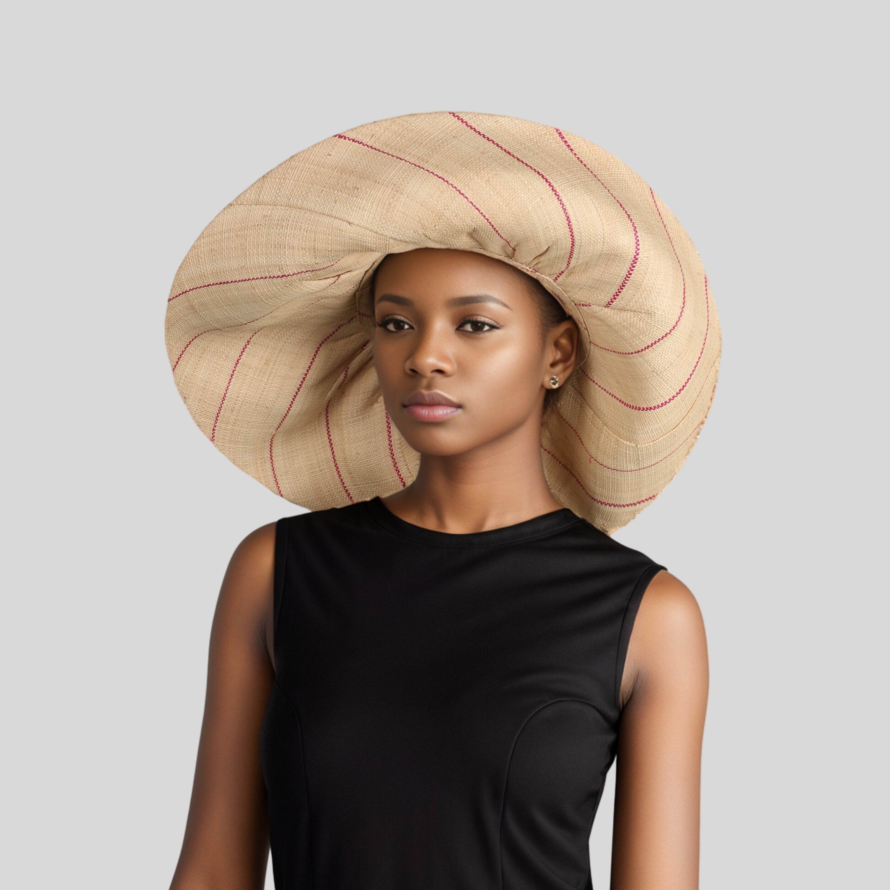 Women's Wide Brim Mimosa Sun Hat for Summer Beach - hatsXcaps