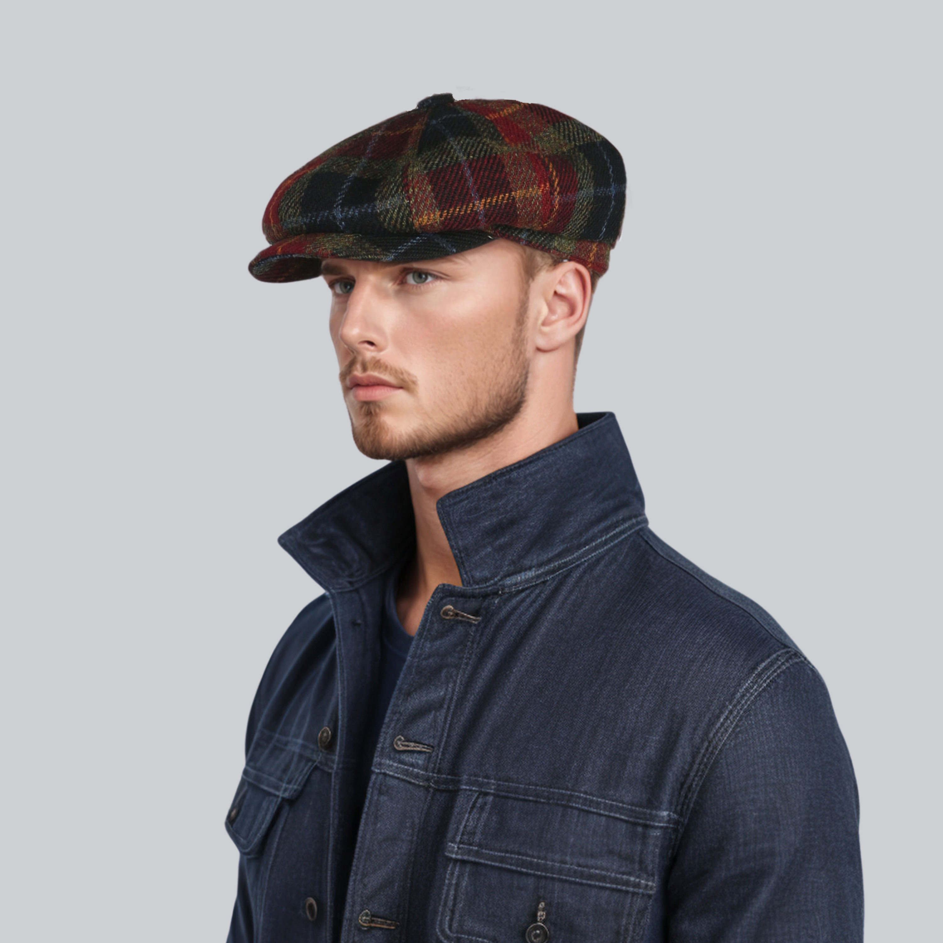 100% Scottish Wool Newsboy Flat Newsboy Cap for Men & Women - hatsXcaps