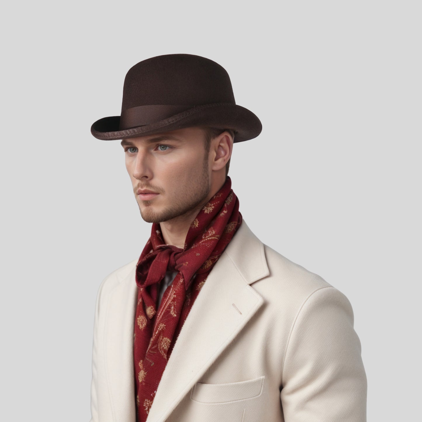 Made from Stiff Wool Felt Bowler Hat for Men - hatsXcaps