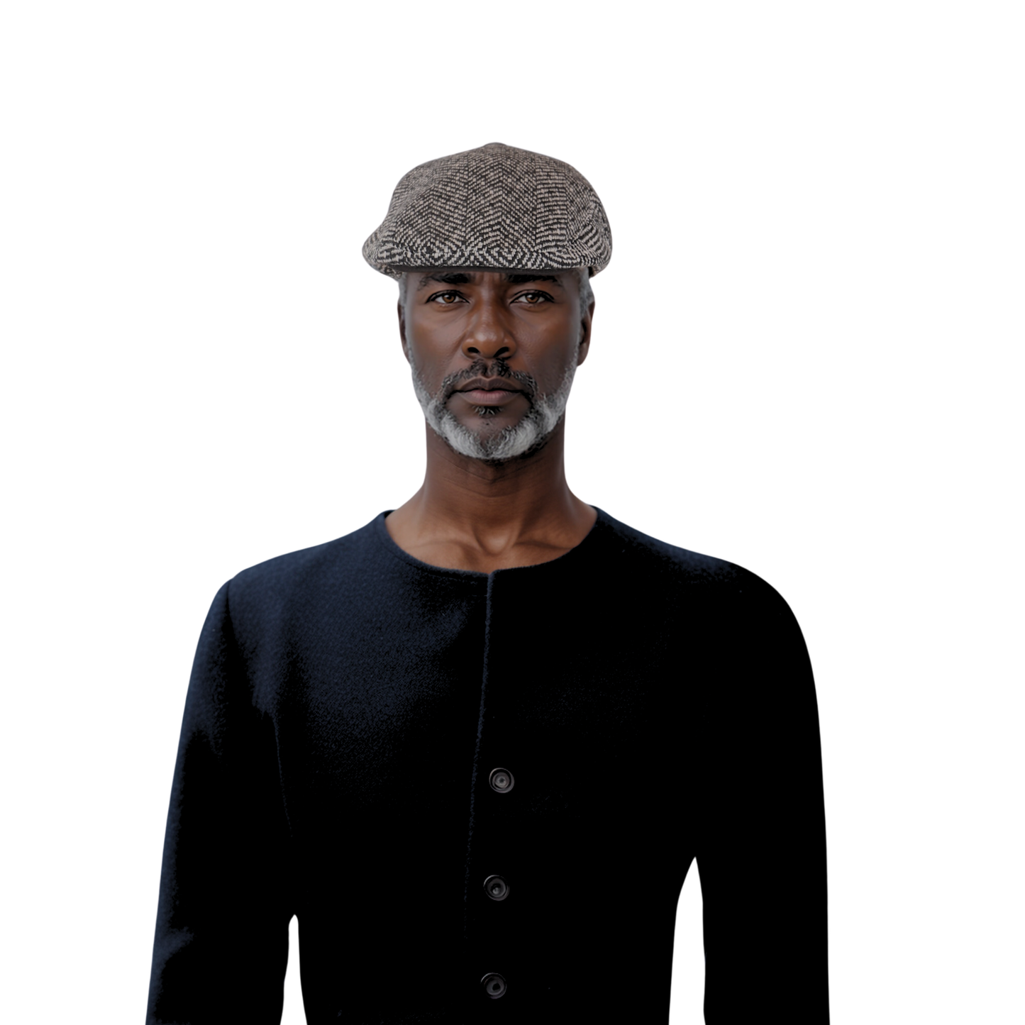 Classic Black & White Tweed Hat for Casual & Formal Wear