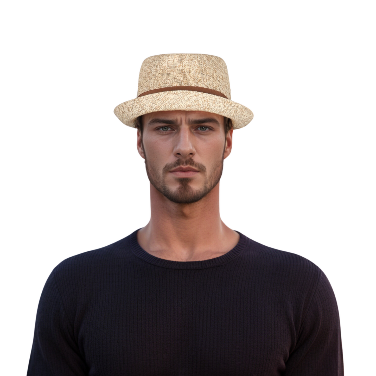 100% Paper Straw Trilby Pork Pie Hat for Men & Women - hatsXcaps