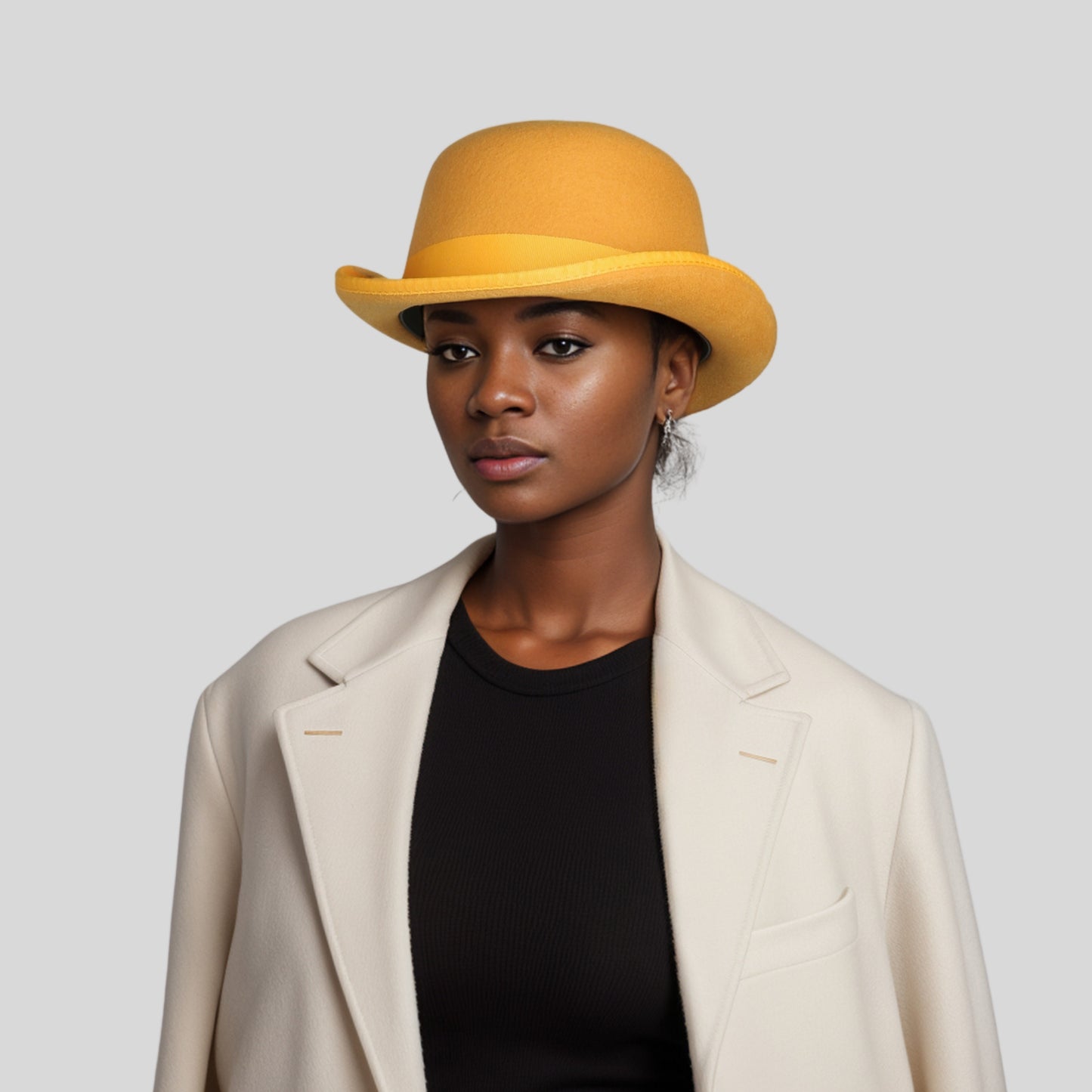 Made from Stiff Wool Felt Bowler Hat for Men - hatsXcaps
