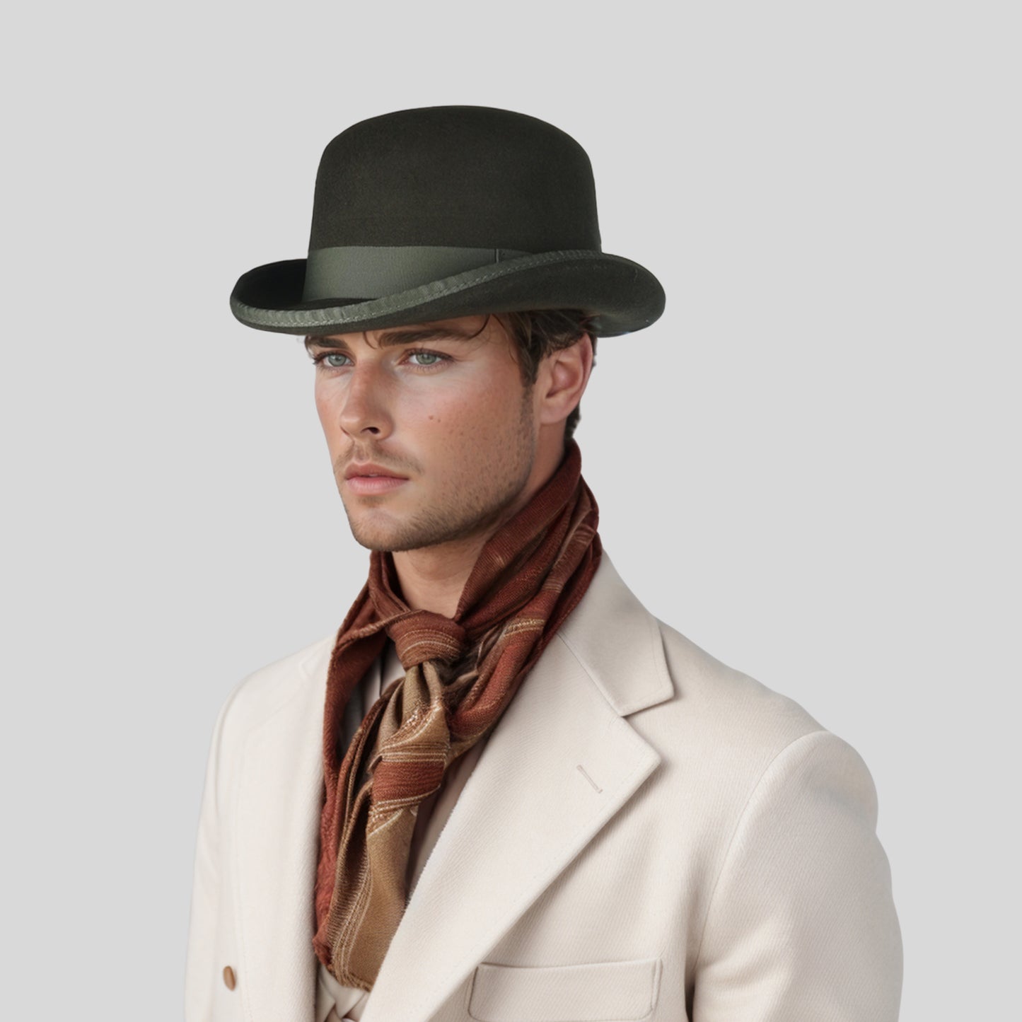Made from Stiff Wool Felt Bowler Hat for Men - hatsXcaps