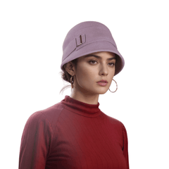 Winter Felt Bowler Derby Hat with Upturned Brim - hatsXcaps