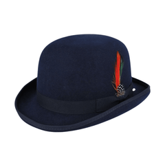 Stiff Wool Felt Bowler Hat - hatsXcaps